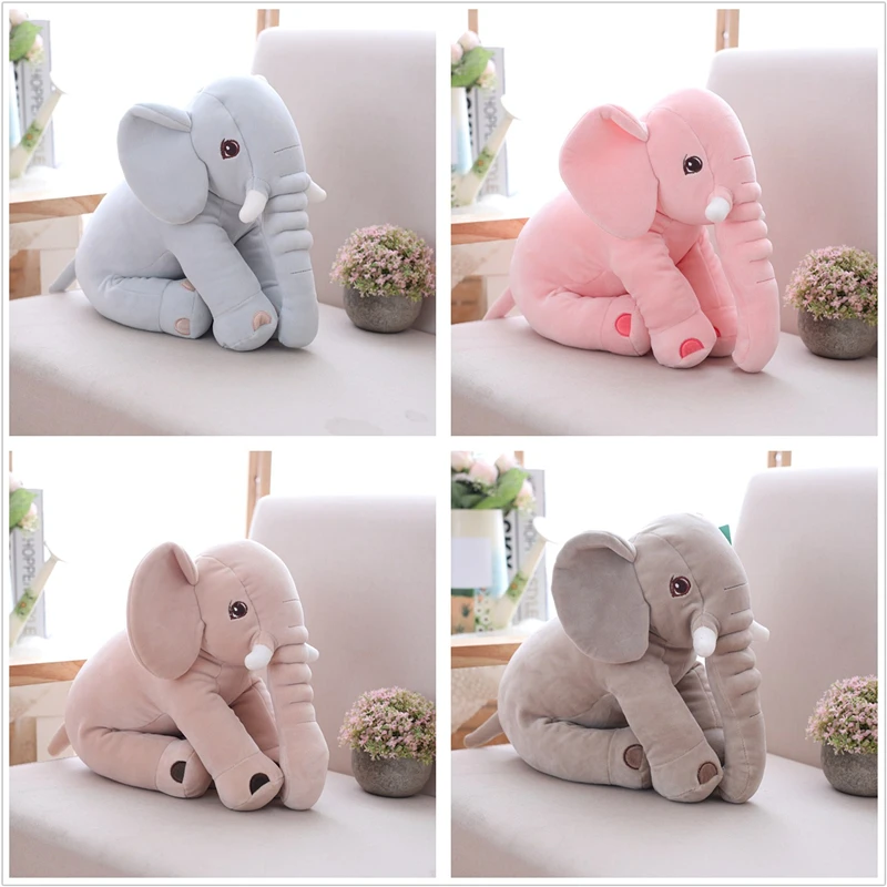 

New Fashion Animals toys Stuffed Soft Elephant Pillow Baby Sleep Toys Room Bed Decoration Plush Toys for kids