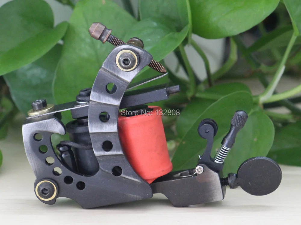 High Quality Handmade Tattoo Machine 10 Wrap Coils Iron Cast Frame Custom Tattoo Gun For Liner