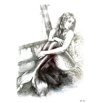 

2017 new arrive 21 X 15 CM body art Sexy Cool mermaid Tattoo Waterproof Hot Temporary Tattoo fake arm make up girls tattoos 767