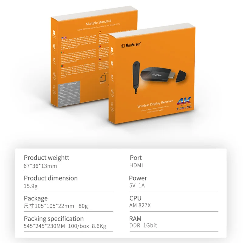MiraScreen K6 4K 5G HD беспроводной WiFi Дисплей HDMI донгл приемник 1080P TV Stick Miracast Airplay Mirroring to