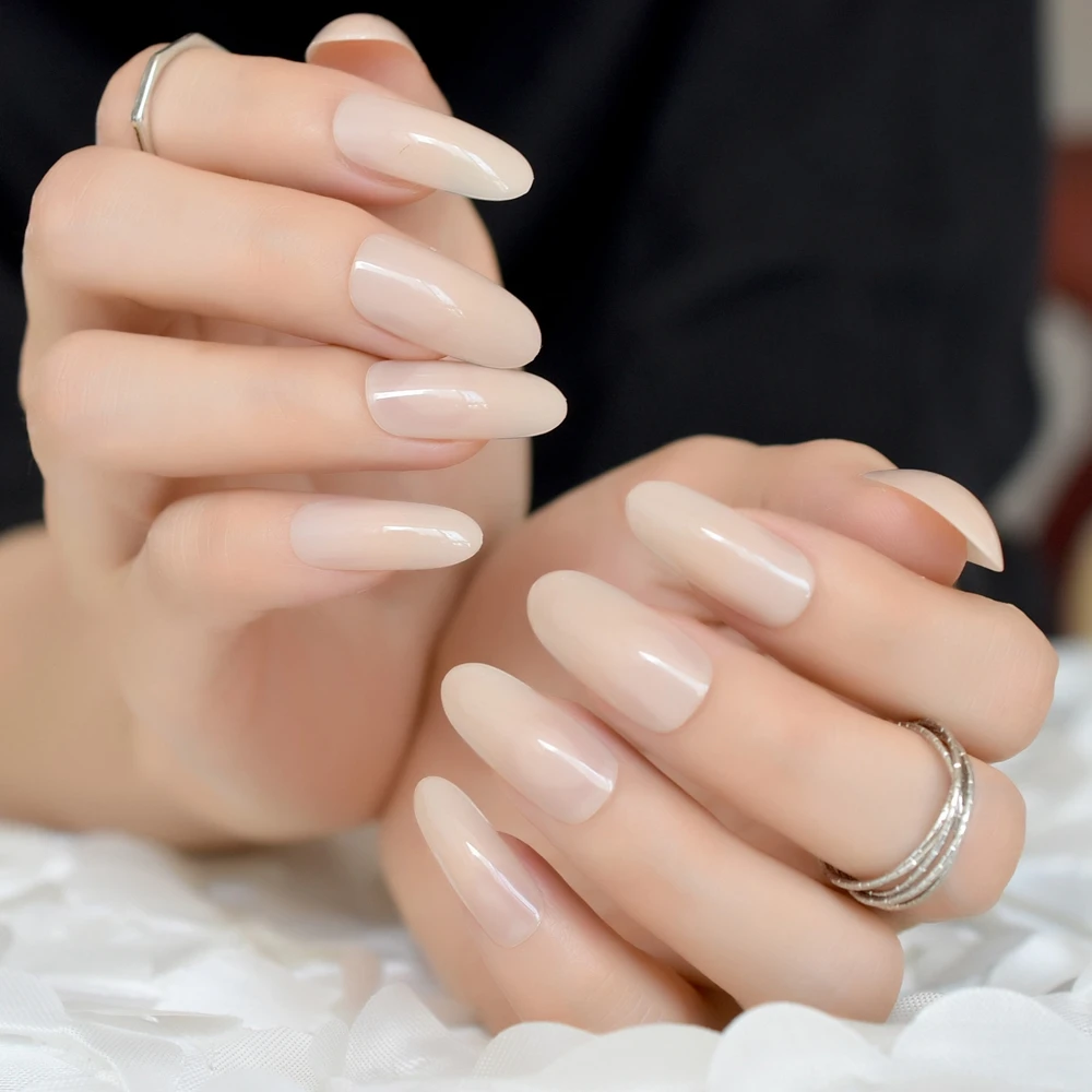 Набор накладных ногтей EchiQ Nail полное покрытие длинные натуральные овальные