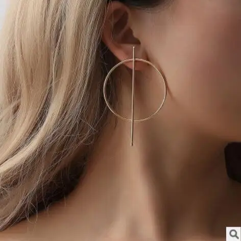 

e 849 Personality exaggerated big circle geometric earrings Nightclub fashion tide simple style temperament wild popular earring