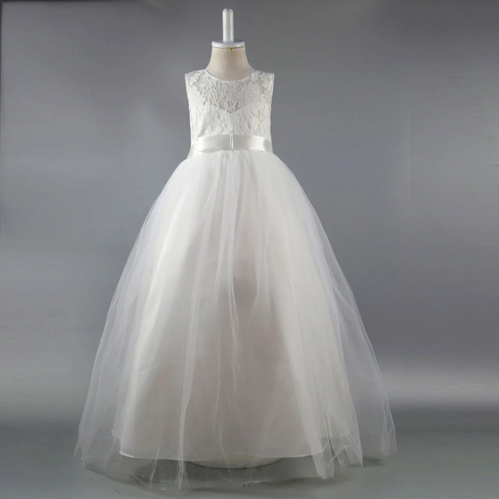 

2020 new princess Jacobs dress Lace Flower children wedding dresses for 3-10 12 14 years party sleeveless girls clothes Chiffon