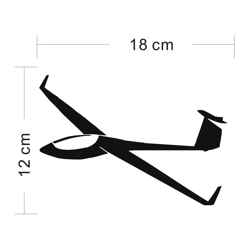 Cunymagos Art Planeur Pilote Moto Voiture Style Autocollants En Vinyle Stickers NoirArgent 18 cm  12 cm  (1) - 