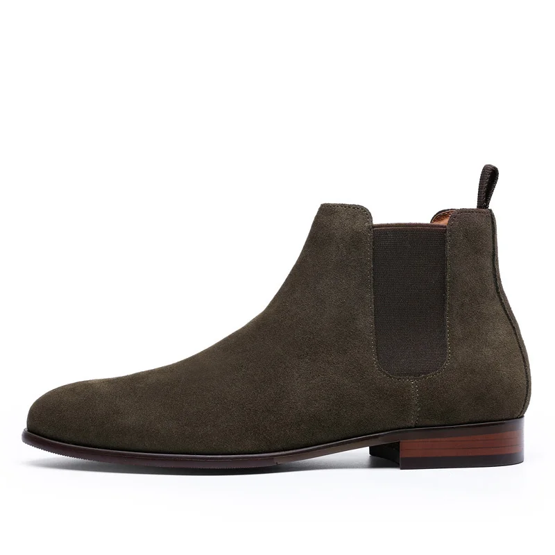 NPEZKGC Spring Autumn Men's Chelsea Boots Leather Casual Shoes Male British Style Slip-on Wedding Dress Short Boot For Man