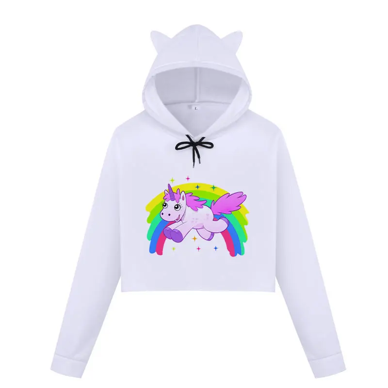Hooded Crop Sweatshirt Women Girls Cute Rainbow Drawstring Long Sleeve Tops Jacket Short Tracksuit Casual Cropped Pullover Hooded Crop Sweatshirt Women Girls Cute Rainbow Drawstring Long Sleeve Tops Jacket Short Tracksuit Casual Cropped Pullover