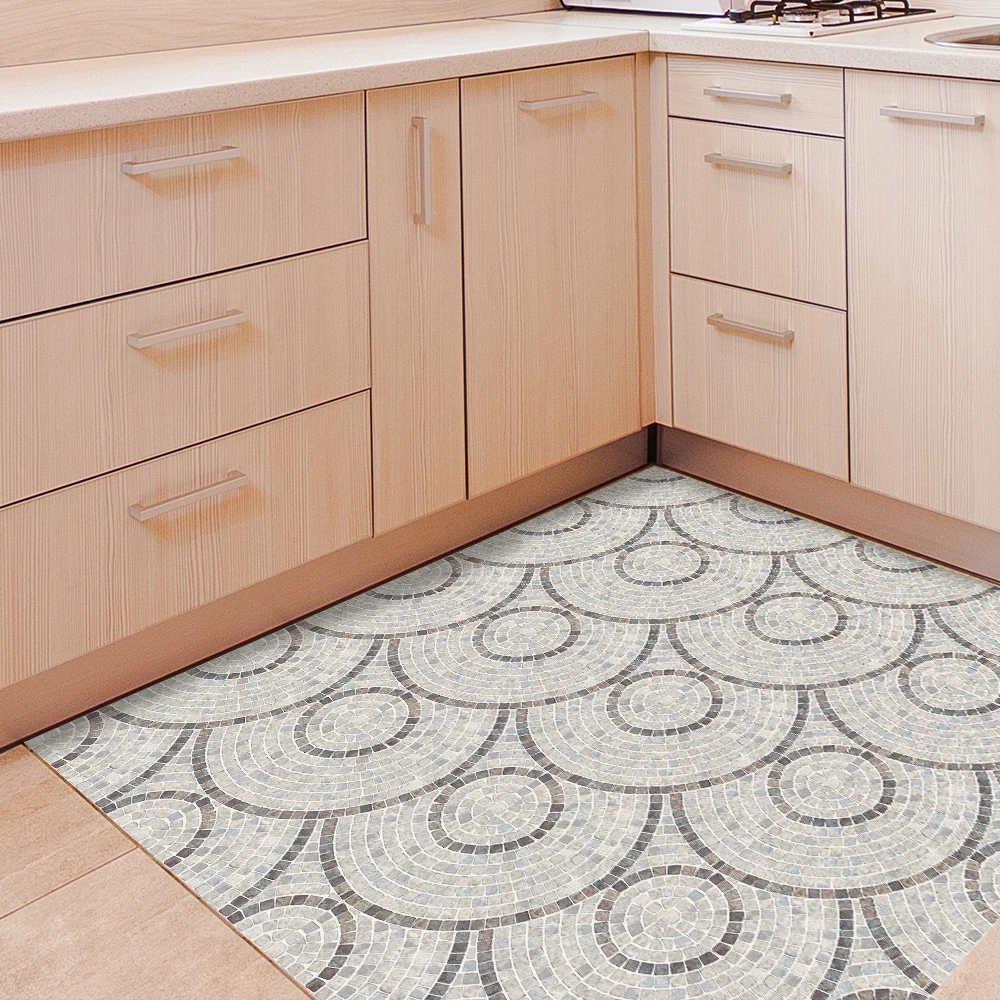 Marble Decor Floor Stickers Mini Mosaic Square Anti Slip Twill Film