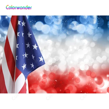 

Backgrounds Photographic American Flag White with Red Stripes and Stars Blue Red with White Dots Backdrops for Independence Day