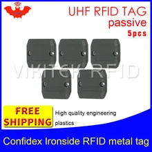UHF RFID металлическая бирка confidex ironside 915 м 868 МГц Impinj Monza4QT EPC 5 шт. Прочный ABS Смарт карты пассивный RFID метки