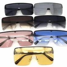 Негабаритные полуоправы солнцезащитные очки для женщин и мужчин футуристические большие очки Роскошные солнцезащитные очки для вечеринок модные праздничные очки FML