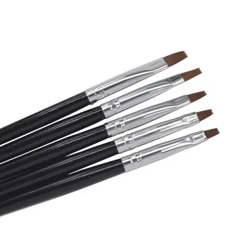 WUF 5 Sizes Professional Acrylic Nail Art Brush Set Perfect Use For UV Gel Builder Nal Brushes + Free Shipping