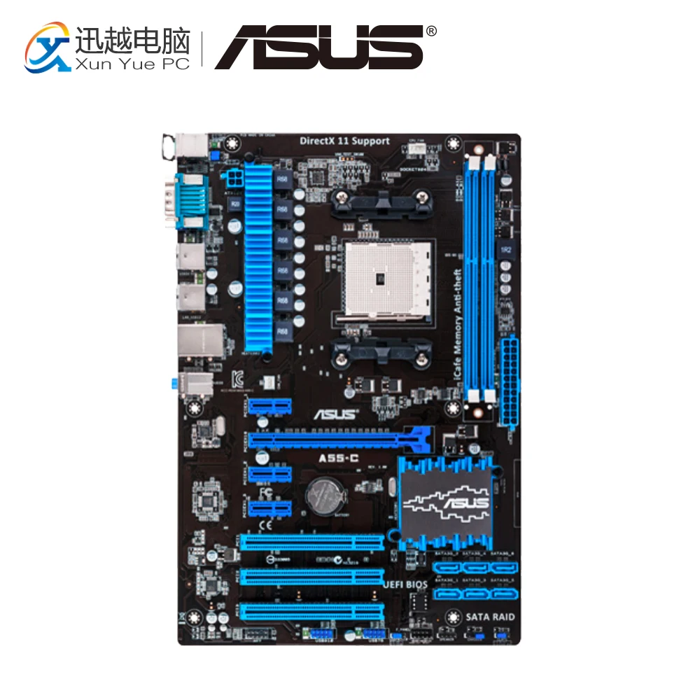 

Asus A55-C Desktop Motherboard A55 Socket FM2 DDR3 32G SATA2 USB2.0 ATX