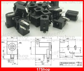 

50PCS Black 5.5mm X 1.65mm DC Female socket 1.7mm DC Plug PCB Panel Soldering