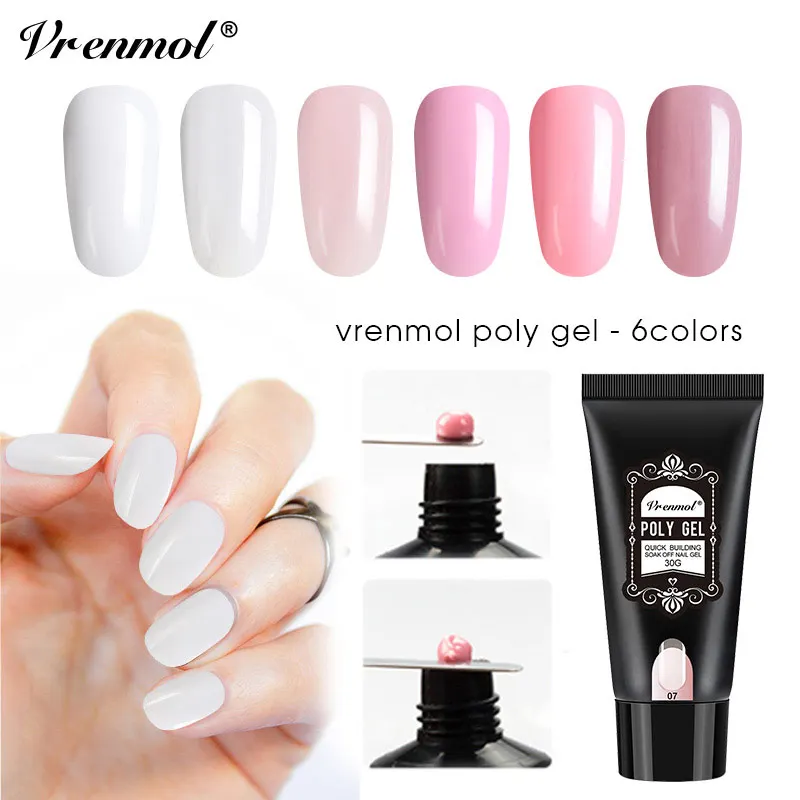 

Vrenmol 30g Poly Gel Finger Extension Clear Pink Jelly Polygel Quick Building Nail Art Tips Extend UV Builder Gel Camouflage