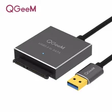 QGeeM SATA to USB Adapter USB 3.0 Cable to Sata Converter for Samsung Seagate WD 2.5 3.5 HDD SSD Hard Disk USB Sata Adapter