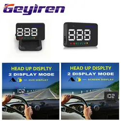 GEYIREN A5 gps HUD 3,5 дюйма автомобилей Head Up Дисплей лобовое стекло проектор Overspeed цифровой спидометр gps 2 Дисплей s режим hud 2017