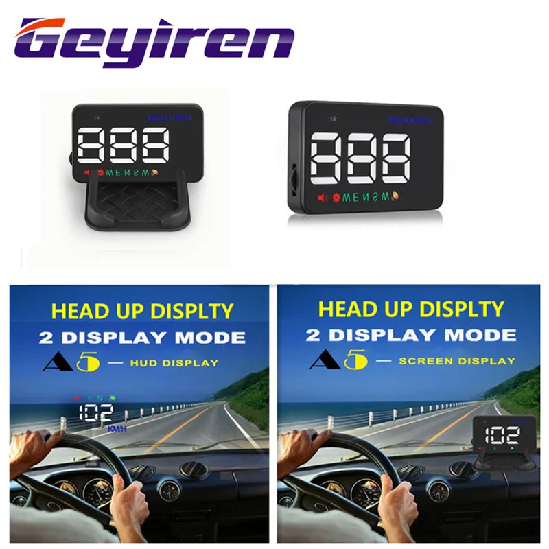 Автомобильный проектор лобового стекла GEYIREN A5 GPS HUD дисплей 3 5 дюйма цифровой