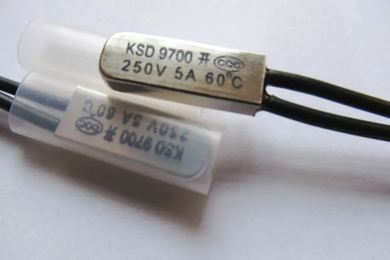 

new 3 pieces KSD9700 NO ( Normally open ) 60 degree Thermostat Temperature Thermal Protector Switch 60C Bimetal Disc 250V 5A ,