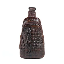 Модная нагрудная сумка из натуральной кожи мужская сумка-мессенджер известный бренд крокодиловый узор Мужская сумка через плечо деловая мужская сумка на плечо