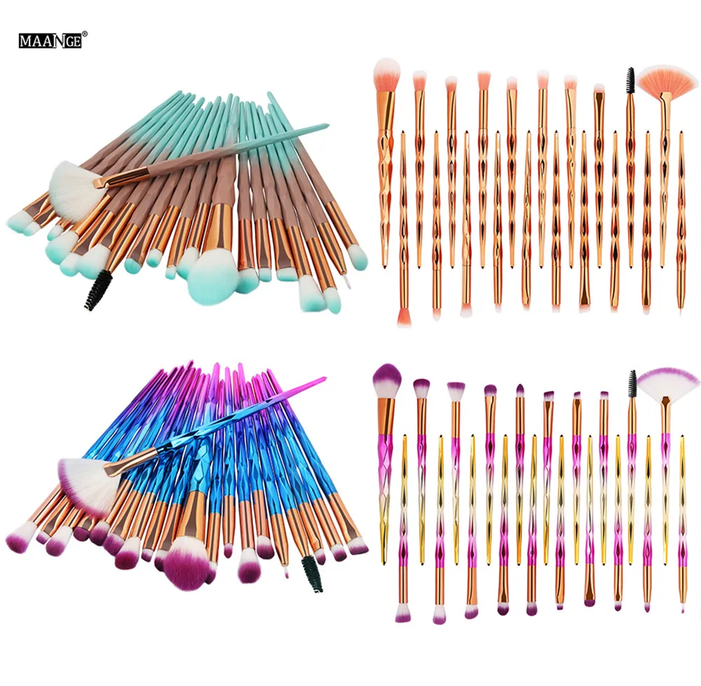 

20PCS Make Up Foundation Eyebrow Eyeliner Blush Cosmetic Concealer Brushes Foundation Blush Lip Blush 5.9djl