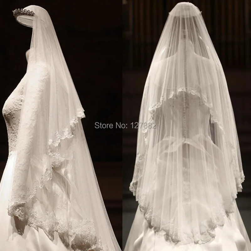 kate middleton wedding veil vintage luxury lace edge