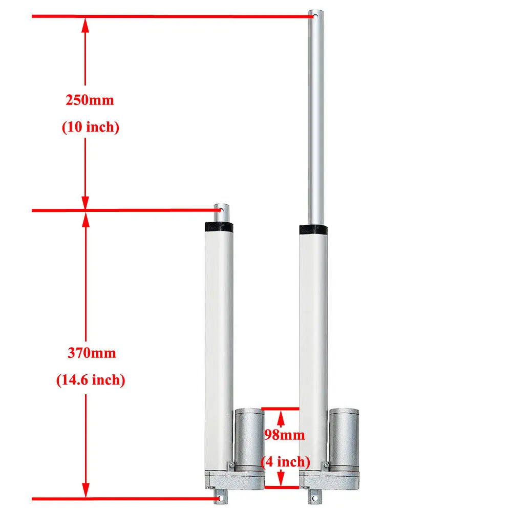 250mm 10inch Stroke Heavy duty DC 12V 1000N For Solar Tracking System mini linear actuator