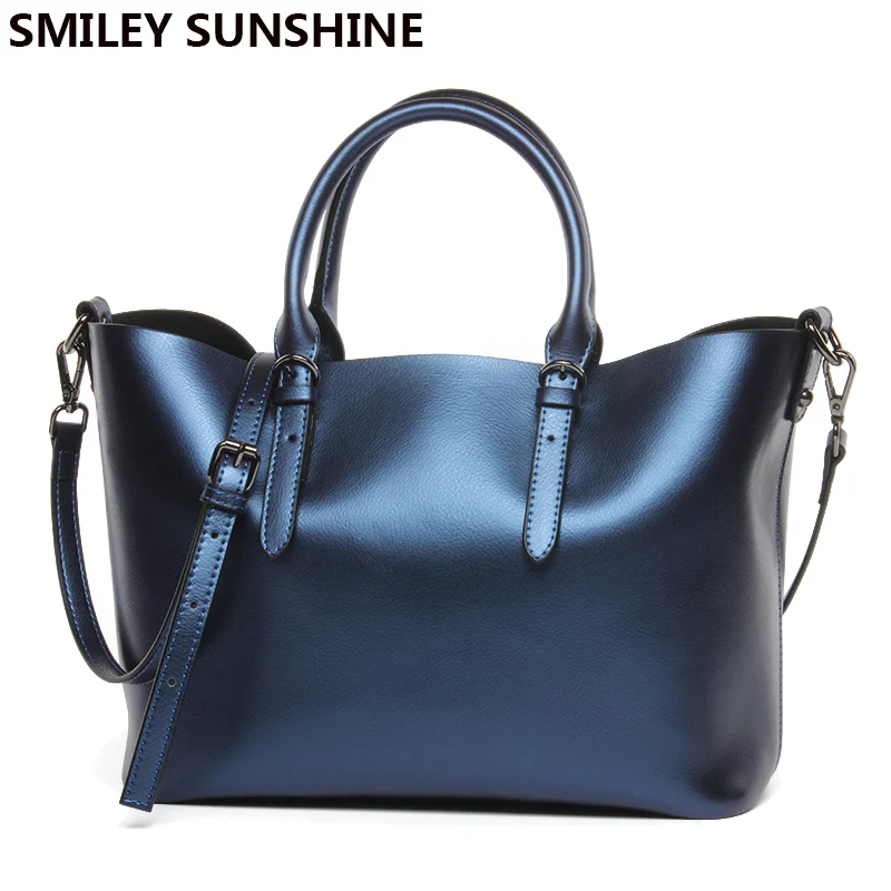 SMILEY SUNSHINE luxury genuine leather shoulder bag women new designer fashion pattern leather handbag and purse bolsa feminina