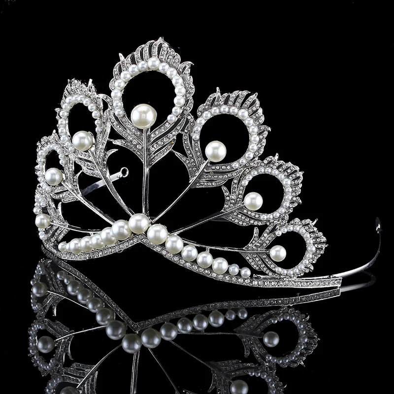 Новое поступление, большие размеры,, Miss Universe, одинаковая корона, полная круглая Регулируемая Серебряная жемчужина, перьевая тиара на торжество