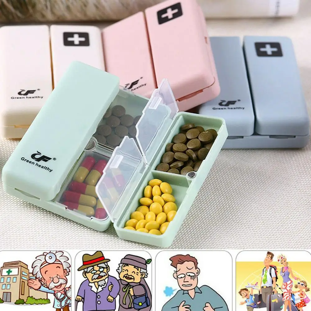 Креативная миниатюрная коробка для таблеток большой емкости с витаминами 7 дней в неделю складной маленький картридж портативный чехол для хранения таблеток с разветвителем