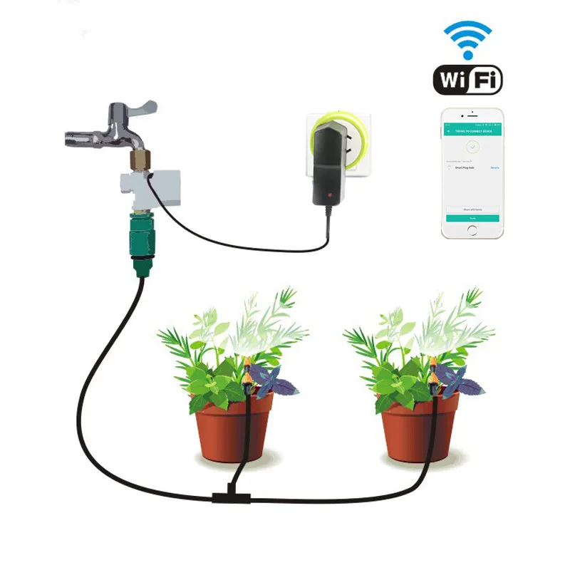 Phone Wifi Control Garden Irrigation System Drip irrigation Watering Timer Automatic Sockets Home Autoplay | Дом и сад