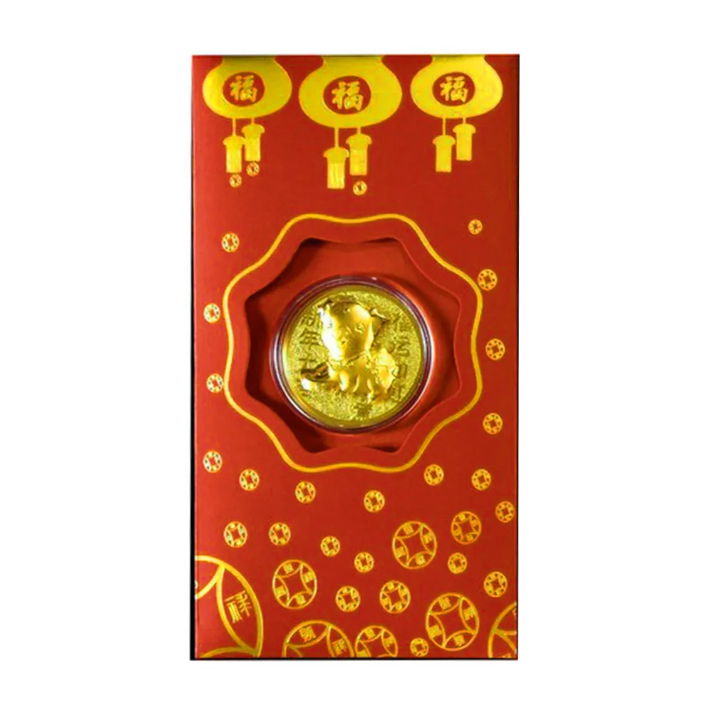 Au 999 золотые конверты для денег зодиака свинка пакеты Изысканный кошелек юбилей высококлассные украшения для дома в китайском стиле Новогодняя свадьба