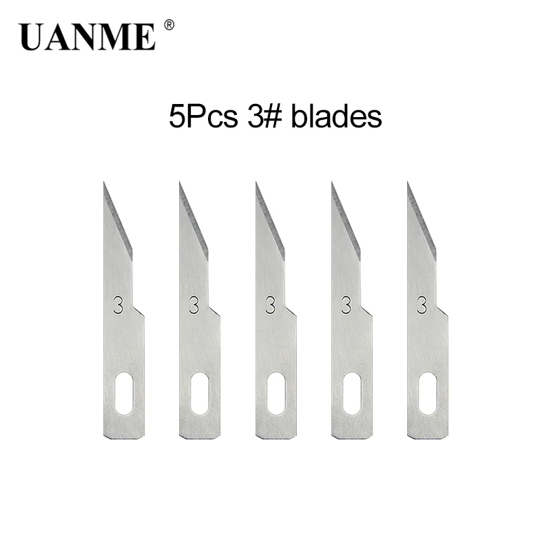 UANME 5 шт./компл. точность Сталь лезвие гравировальный Скульптура Ножи скальпель, режущий инструмент для ремонта печатных плат 1#3,#7,#11,#17-#50