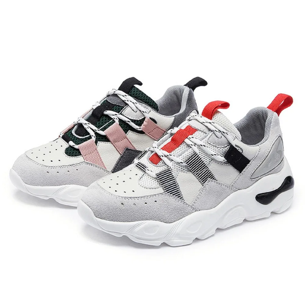 

New 2019 Spring Autumn Fashionable Women's Casual Shoes Suede Platform Shoes Women Sneakers in White Chaussure Femme