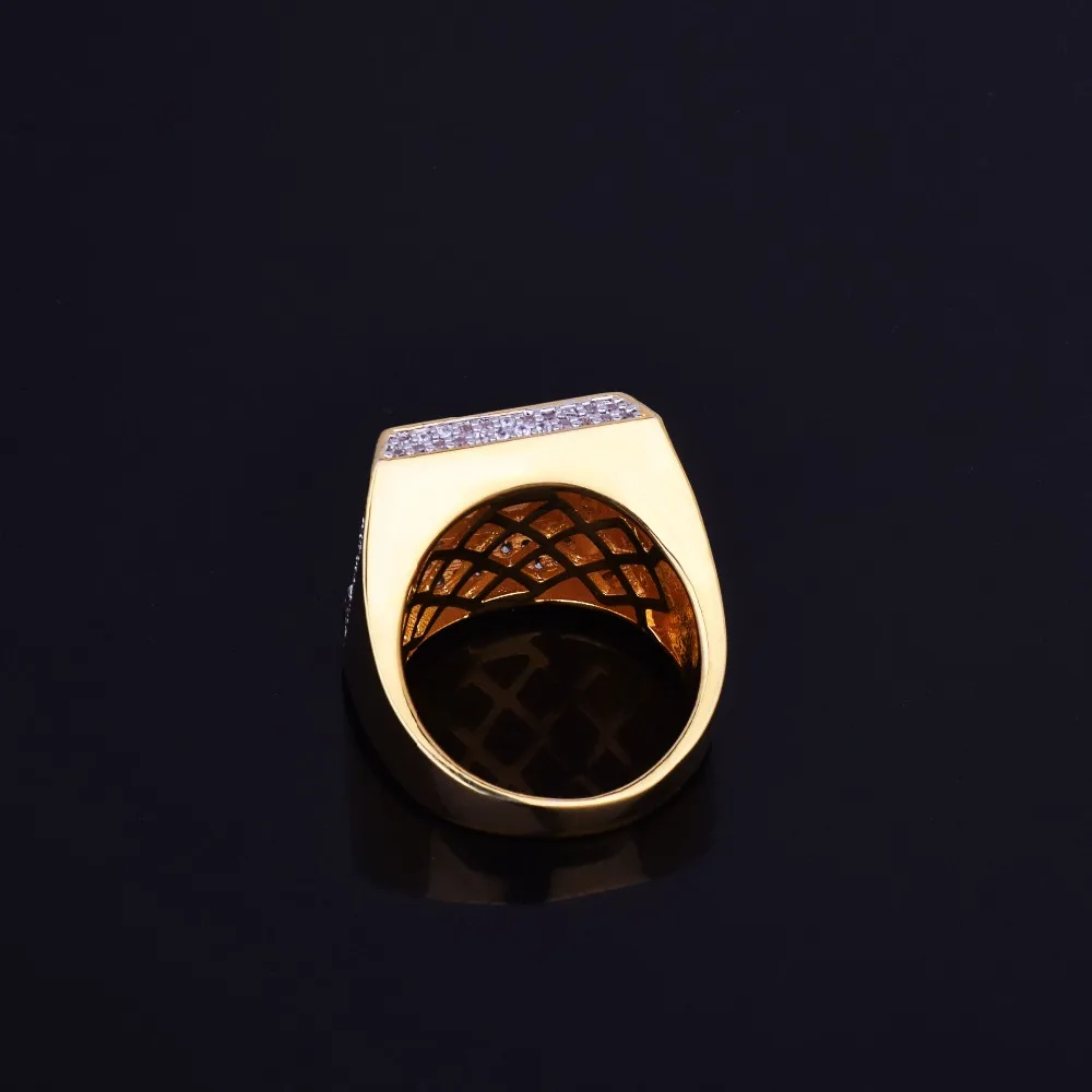 Bling AAA+ кубический циркон кольцо медь Материал Золото Серебро Цвет Iced Полный CZ хип хоп кольца мужская мода ювелирные изделия подарок