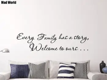 

Every Family has a Story Welcome to Ours Quote Wall Art Stickers Wall Decal Home DIY Decoration Removable Decor Wall Stickers