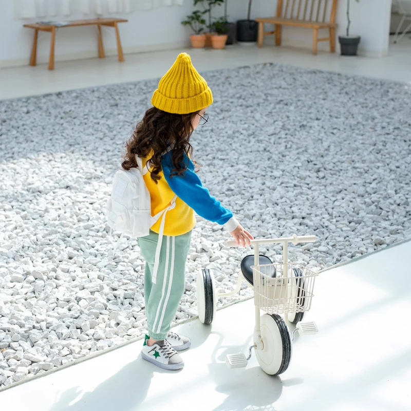 B&N New Baby Children Clothing Girls Patchwork Candy Color Knitted Sweater Kids Autumn Winter Cotton Outer Wear Girl Pullover4