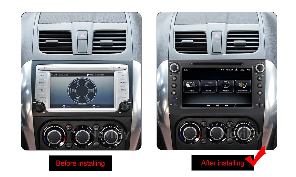 Clearance NaviFly 2 Din Andriod 8.1 car multimedia player for Suzuki sx4 2006 2007 2008 2009 2010 2011 2012 gps radio with WIFI BT RDS 4