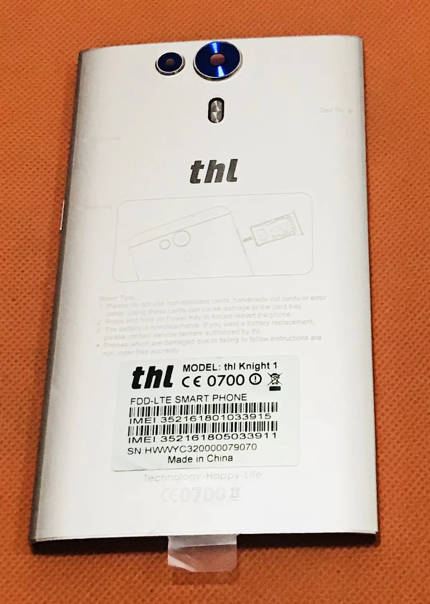 Used Original Protective Battery Case Cover+ camera glass lens for THL Knight 1 MTK6750T Octa Core 5.5 Inch HD Free shipping | Мобильные