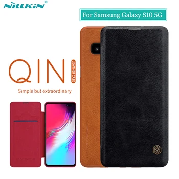 

sFor Samsung Galaxy S10 5G Flip Case S10 5G Case Nillkin Qin PU Leather Flip Cover Case For Samsung Galaxy S10 5G Wallet