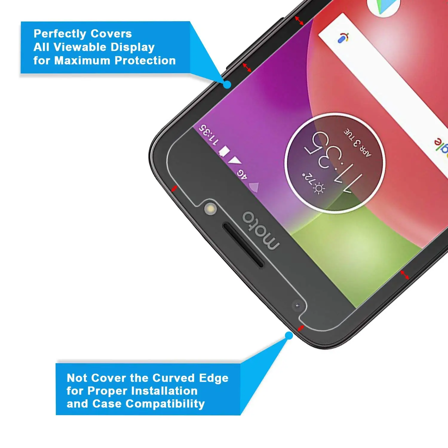 Закаленное стекло 9H 2.5D для Motorola Moto E4 Plus защита экрана Защитное пленка телефона