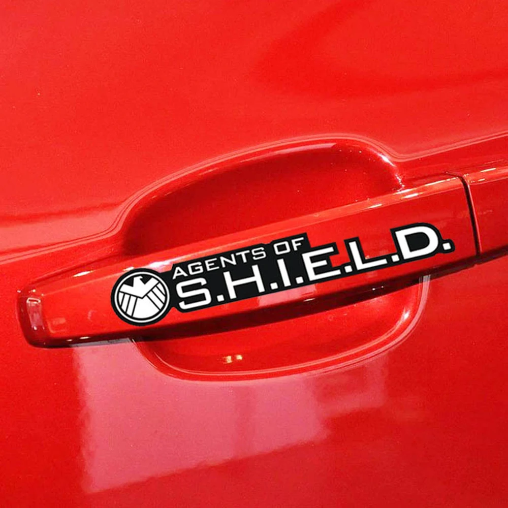 

4 x Agents Of Shield Car Door Handle Sticker Decals for Toyota Ford Chevrolet Volkswagen Skoda Polo Golf Honda Hyundai Kia Lada