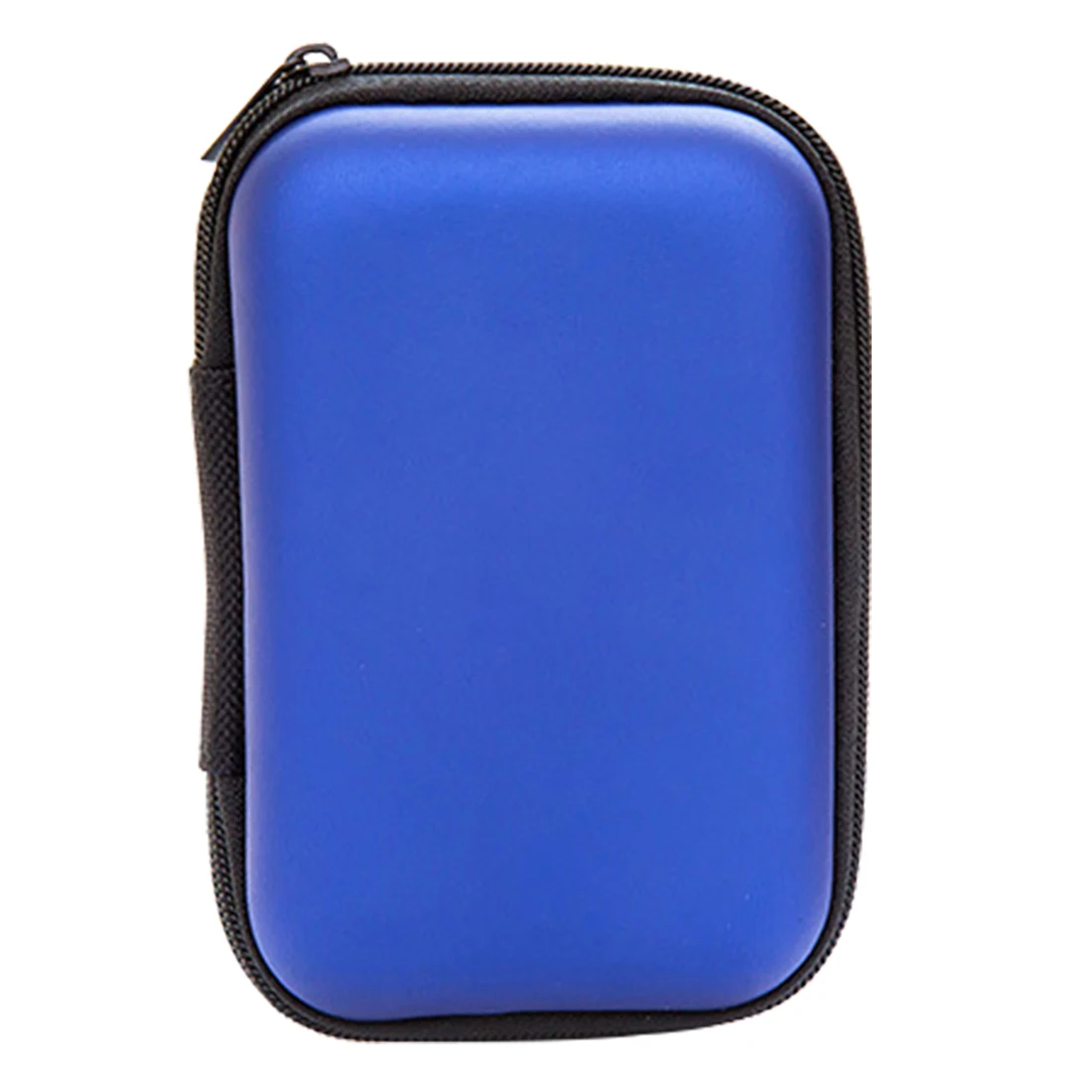 Мини Портативный Жесткий Чехол для наушников PU кожаный чехол для наушников на молнии сумка для хранения Защитный usb-кабель Органайзер коробка для наушников - Цвет: Sapphire