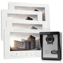 DIYSECUR 800×480 de 7 pulgadas Teléfono Video de La Puerta de Intercomunicación de Vídeo Timbre de la Puerta 1 Cámara de 4 Monitores para el Hogar/Oficina Sistema de Seguridad Blanco