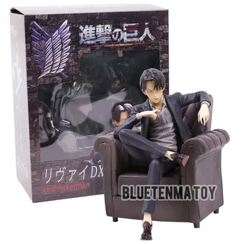 

Attack on Titan Black Suit Levi Ackerman Sitting Sofa Ver. PVC Figure Collectible Model Toy