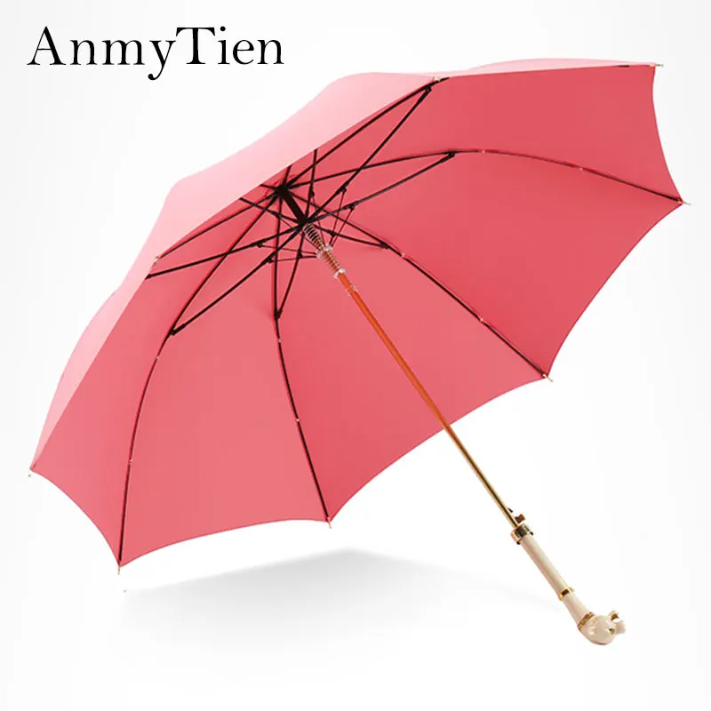 

Parapluie Femme Pink And White Short Handle Gothic Business Cute Rain Umbrella Guarda Chuva Umbrella Corporation