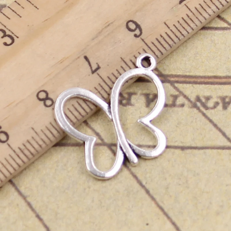 

15pcs/lot Charms hollow butterfly 20x19mm Tibetan Silver Pendants Antique Jewelry Making DIY Handmade Craft for Bracelet