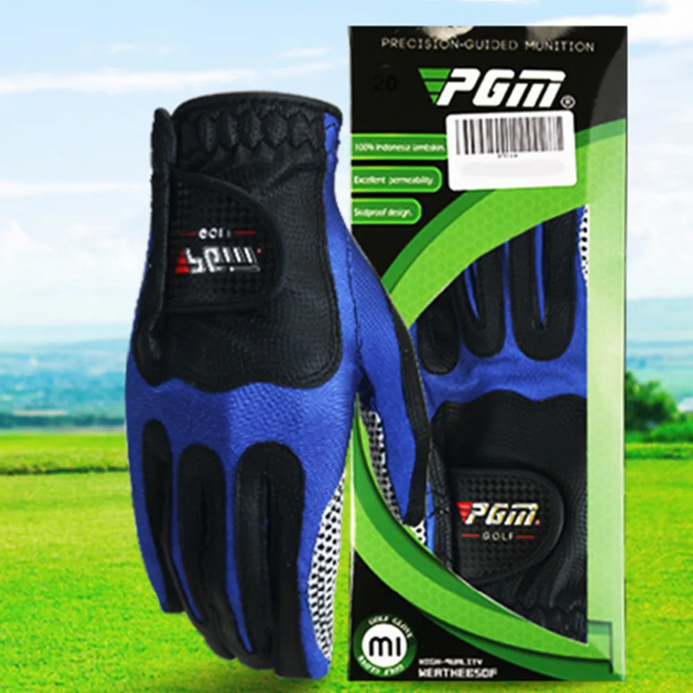 PGM 1 шт. Мужская перчатка для гольфа для левой руки противоскользящие гранулы рукавицы мягкие дышащие тренировочные мягкие волокна перчатки для гольфа из ткани