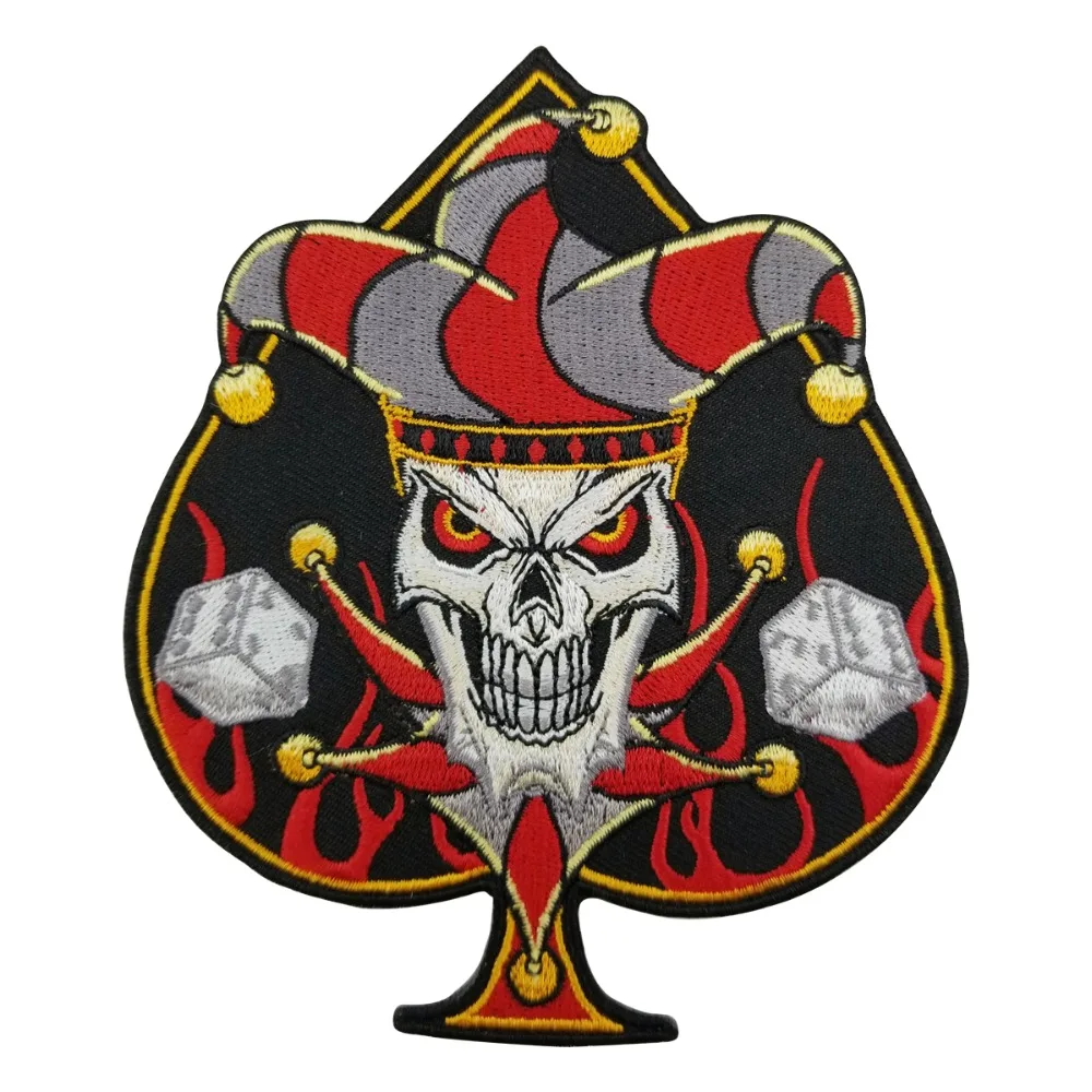 MC 1931 Lucky Jester patch embroidery iron on custom text applique garment accessory free shipping (1)