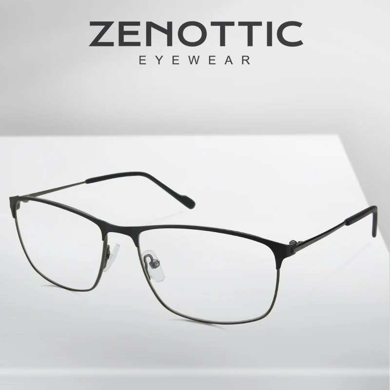 

ZENOTTIC Metal Semi Rimless Glasses Frame Men Optical Prescription Eyeglasses Frame Male Transparent Myopia Spectacle Frame 2019