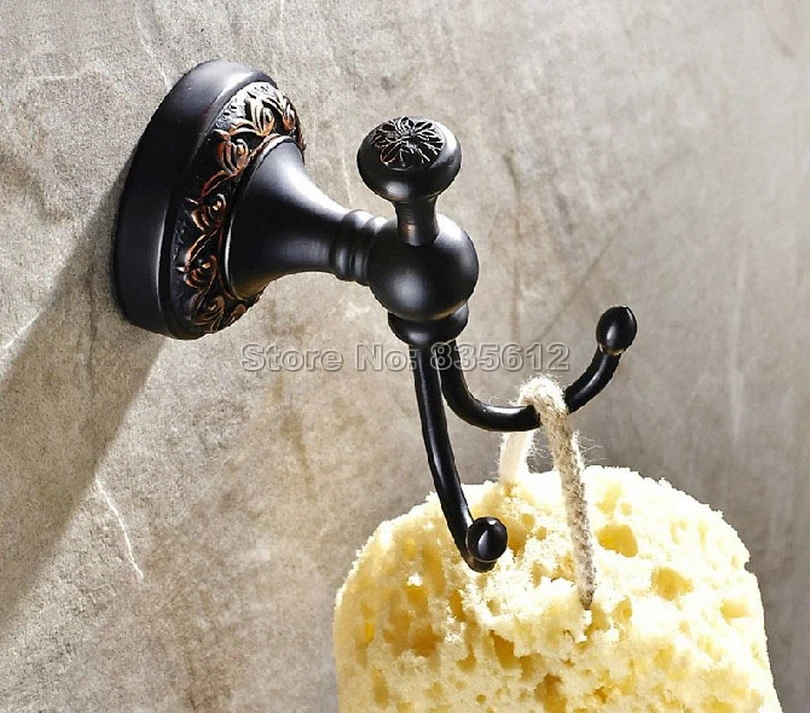 Black Oil Rubbed Bronze Bathroom Hooks Hats/ Clothes/ Towel Hook Rack